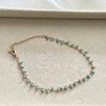 18k Gold Plated Blue Anklet