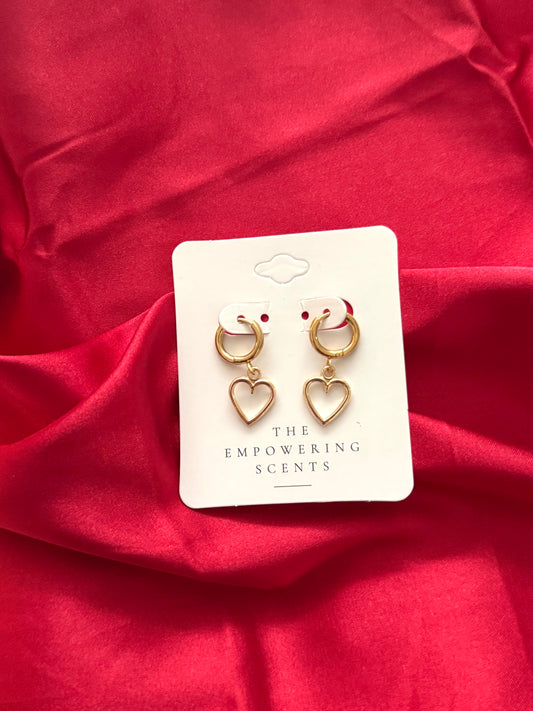 Open Heart Gold Earrings