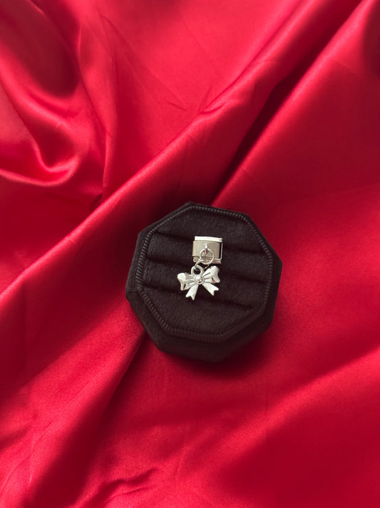 Silver Bow Italian Charm