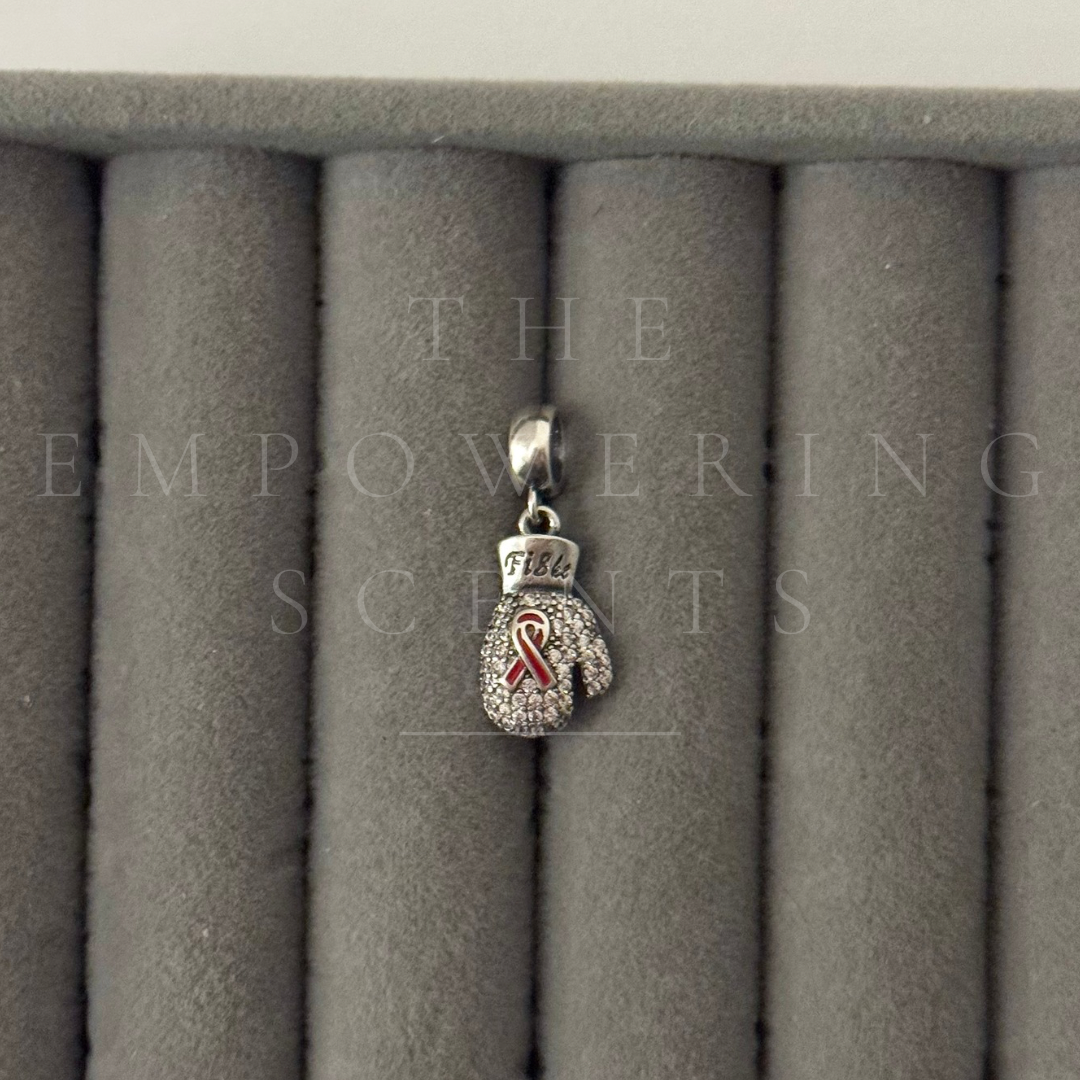 925 Breast Cancer Awareness Fighter Charm