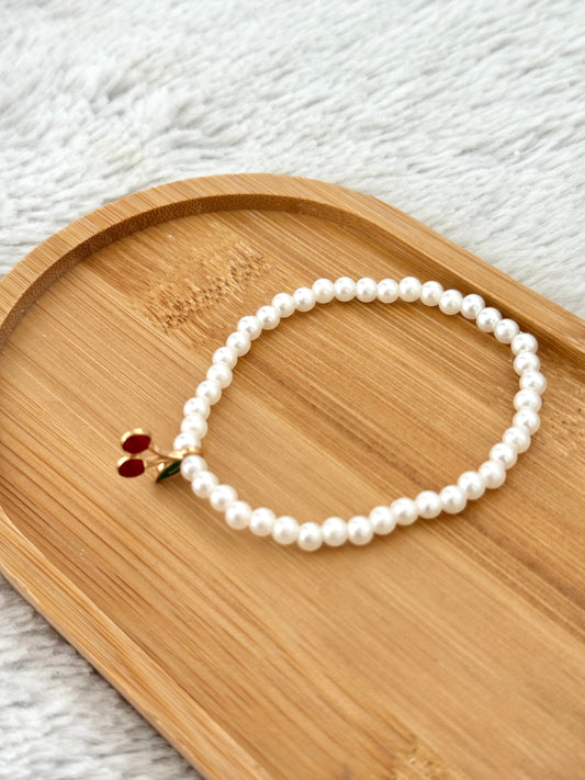 Cherry Vegan Pearl Bracelet