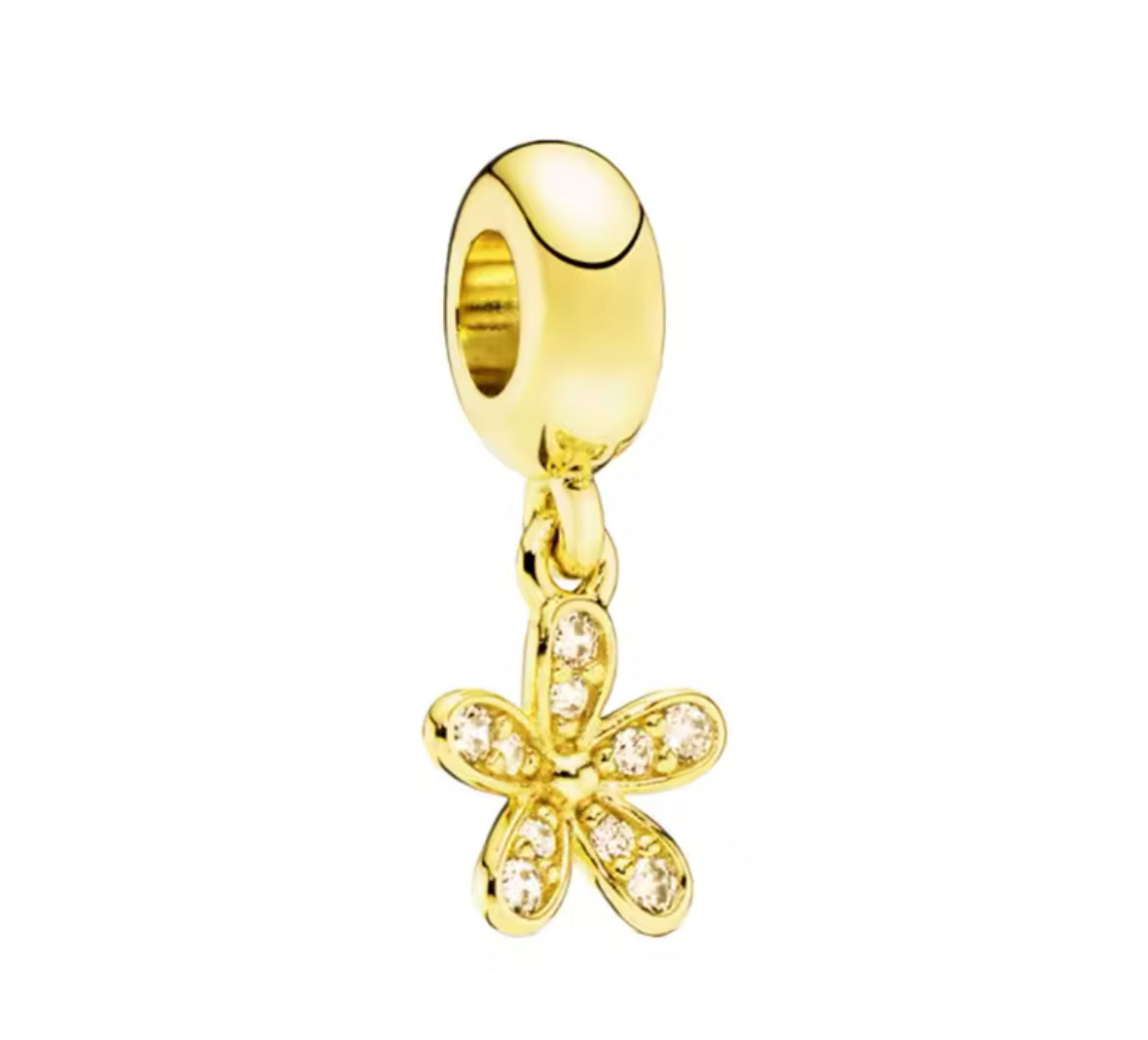 925 Gold Flower Charm