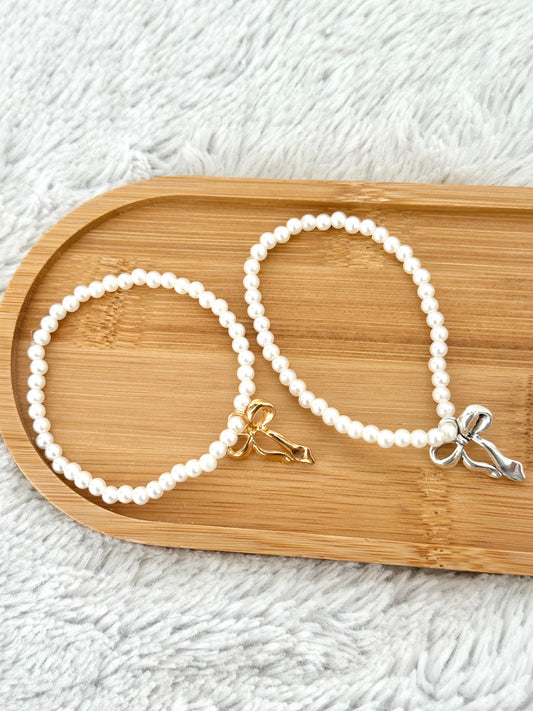 Bow Vegan Pearl Bracelet