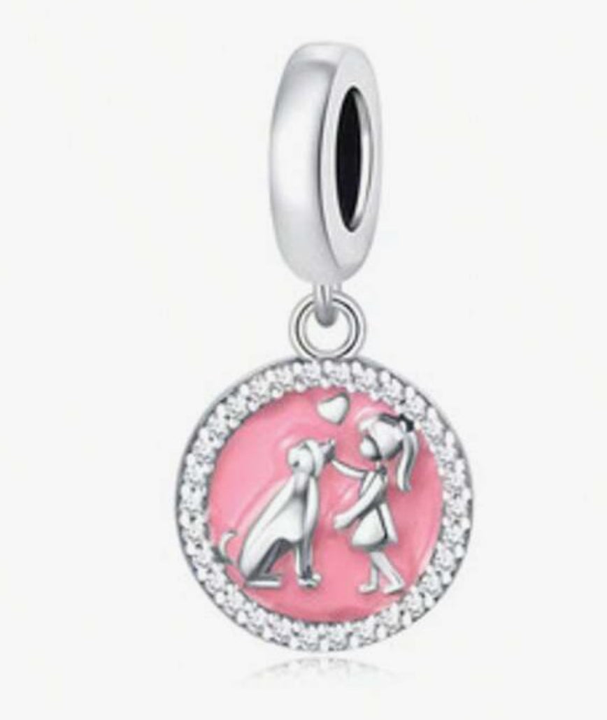 Girl and Dog Charm