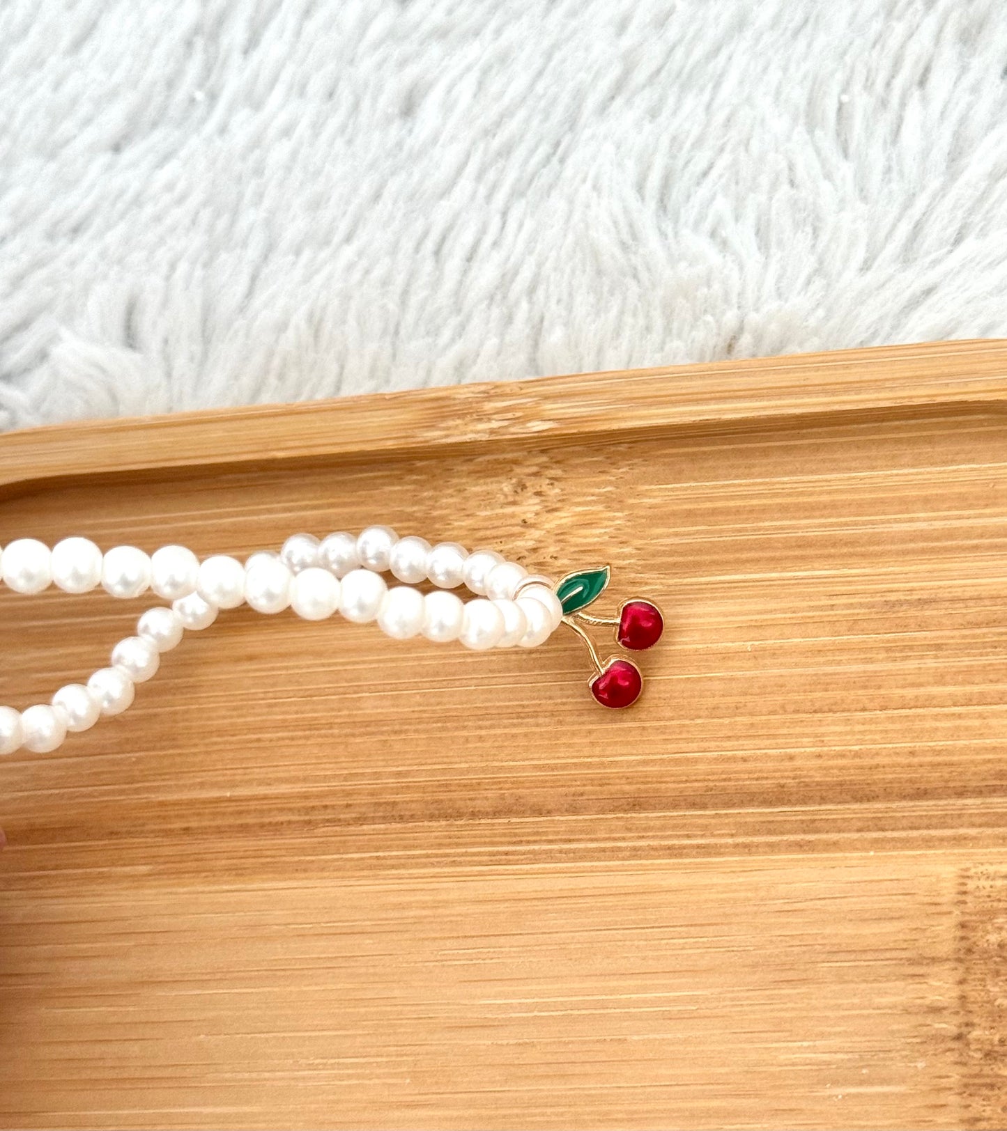 Cherry Vegan Pearl Bracelet