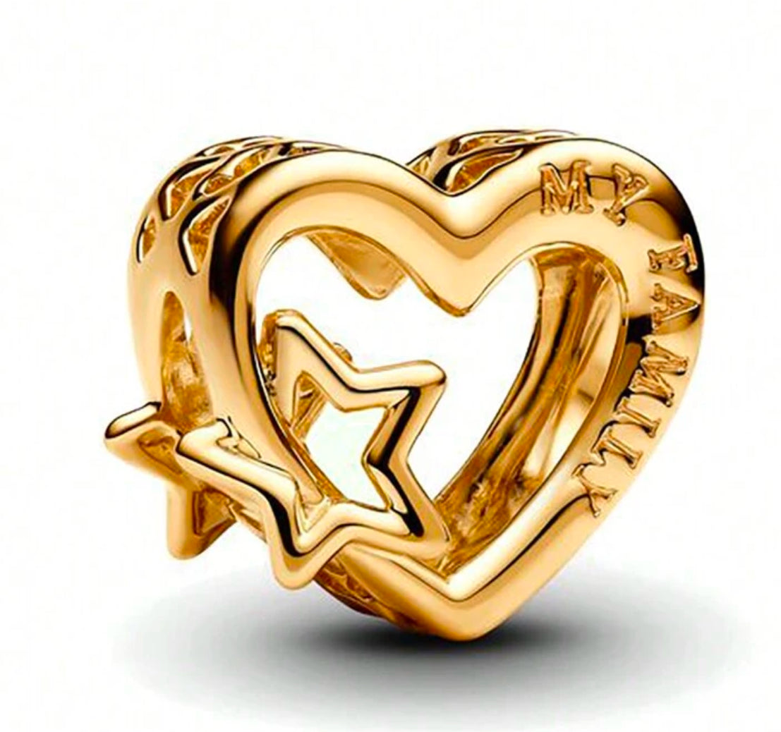 925 Gold Family Charm