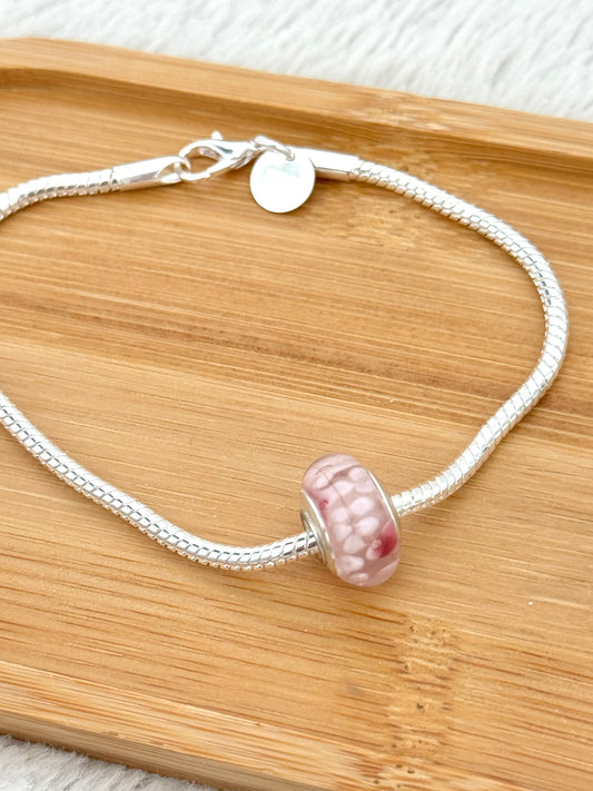 925 Pink Pattern Charm