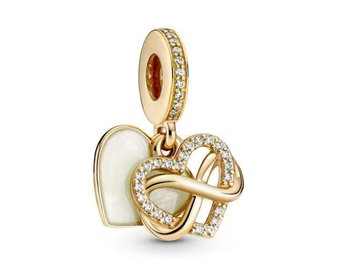 925 Gold Heart Collection Charm