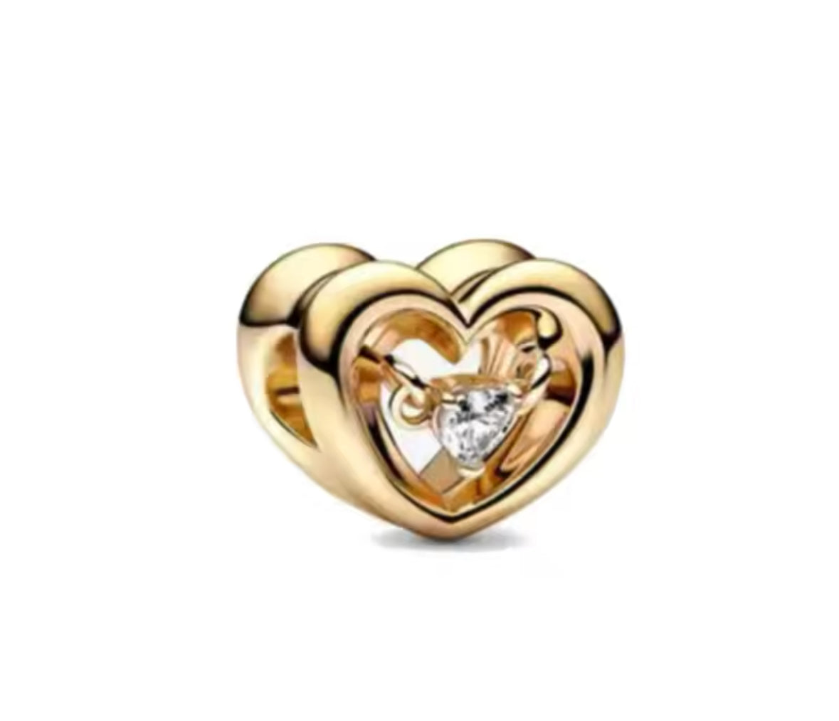 925 Gold Heart Charm