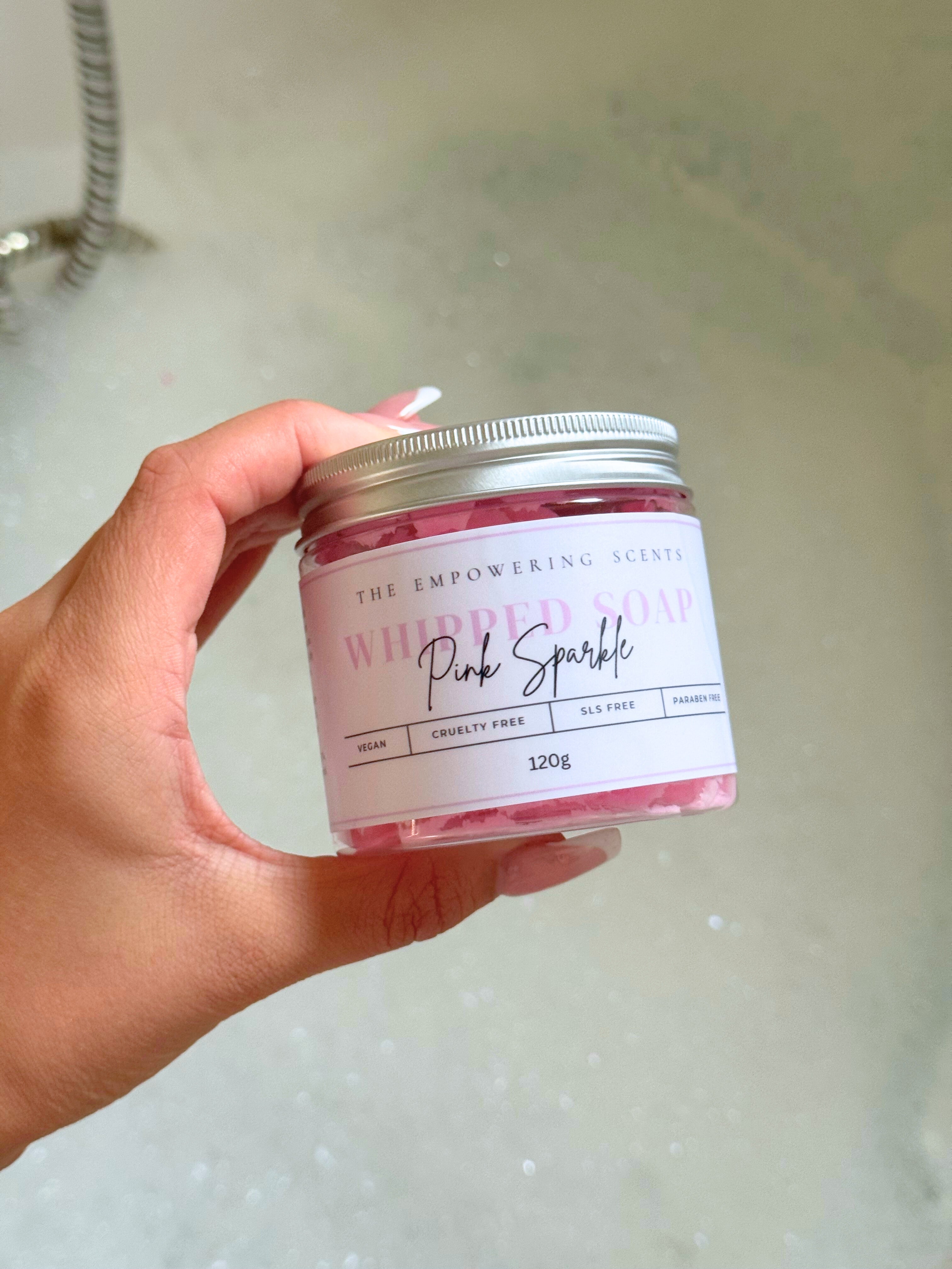 Pink Sparkle Whipped Soap