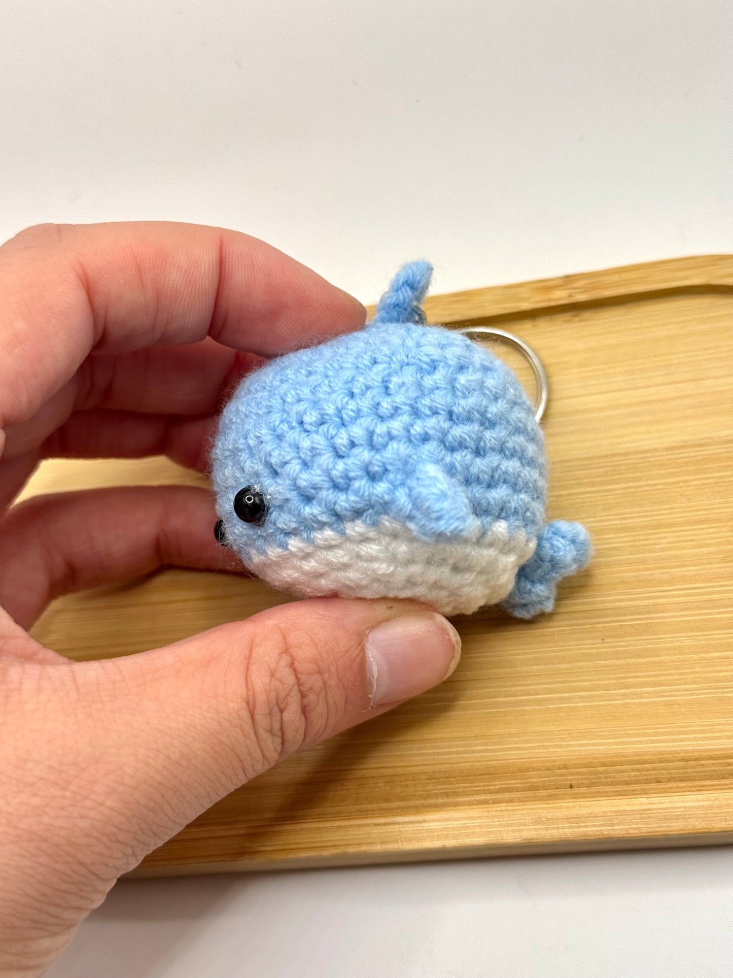 Whale Crochet Keyring