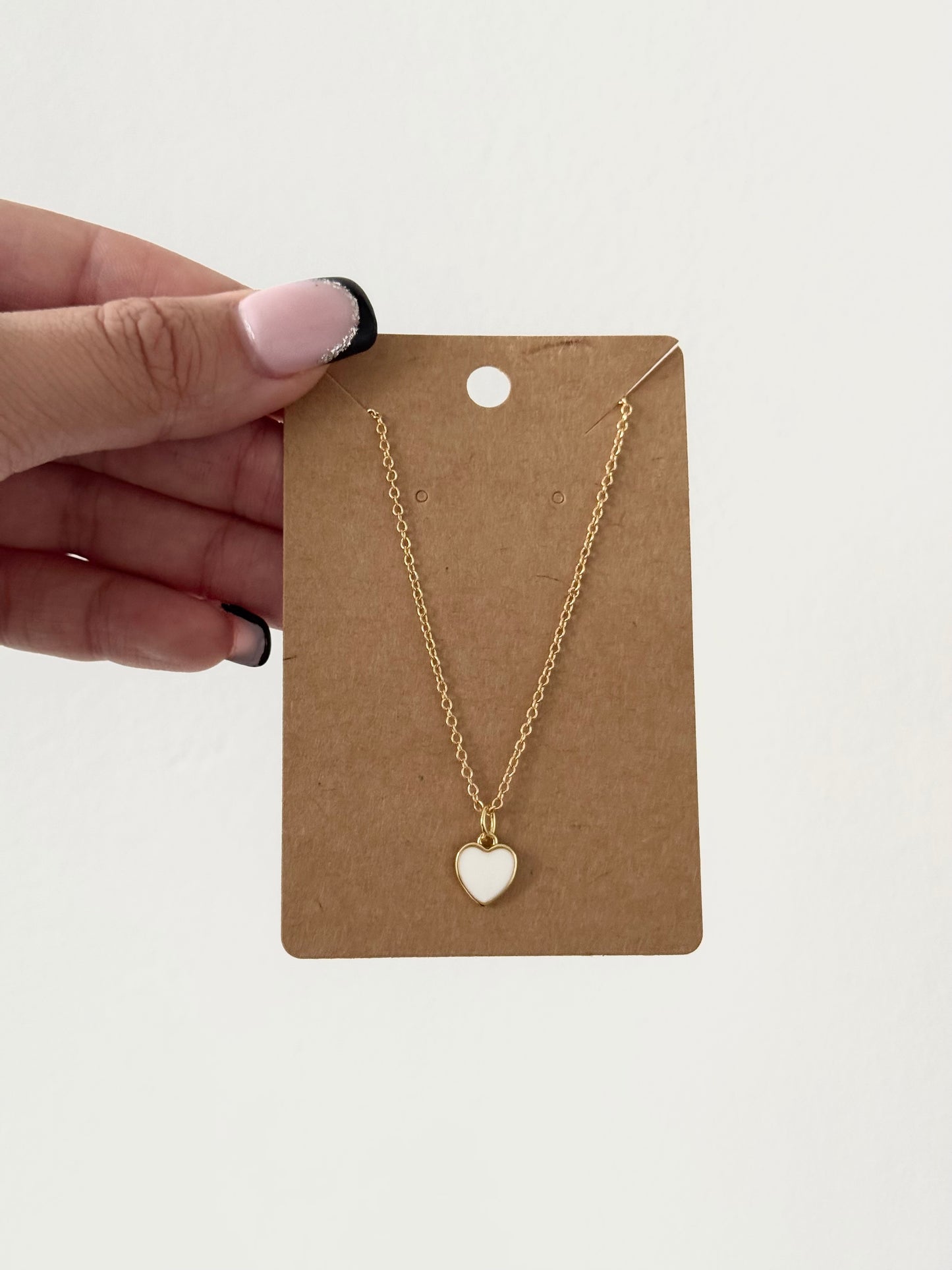 18k White Heart Necklace