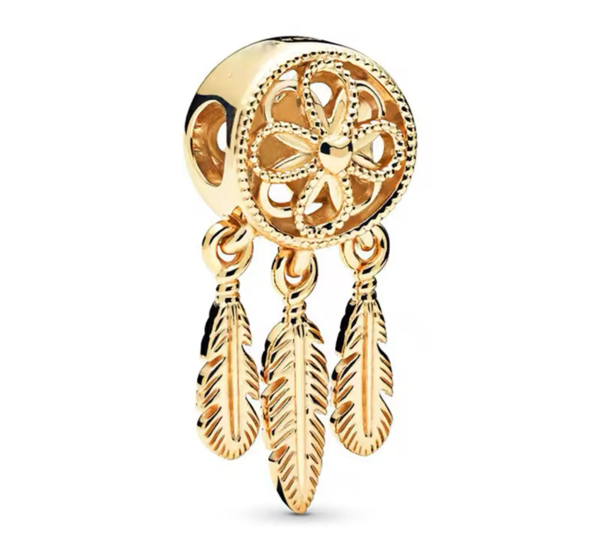 925 Gold Dreamcatcher Charm