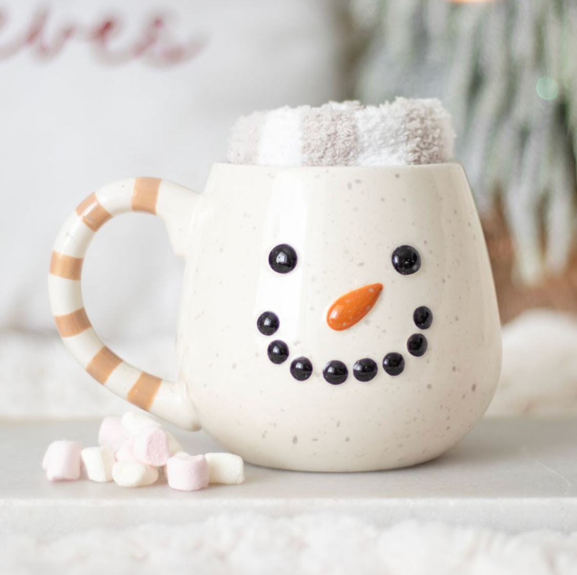 Snowman Mug & Fluffy Socks Bundle