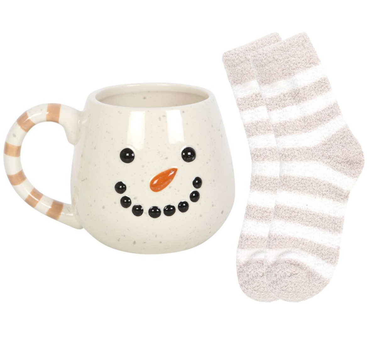 Snowman Mug & Fluffy Socks Bundle